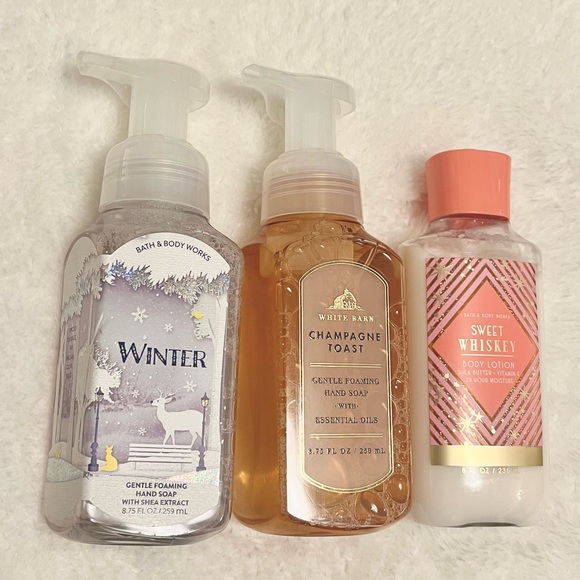 Bath & Body Works Soap and Lotion Bundle - Winter, Champagne Toast,Sweet Whiskey - Picture 2 of 2